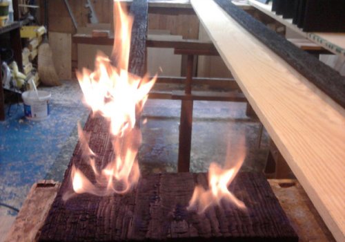 Burnt wood frame